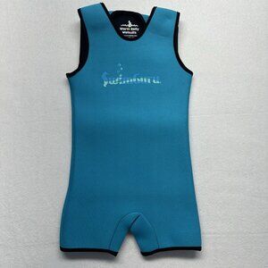 Warm Belly Wetsuits Kids Thermal Sleeveless Swimsuit One Piece Blue Teal Small